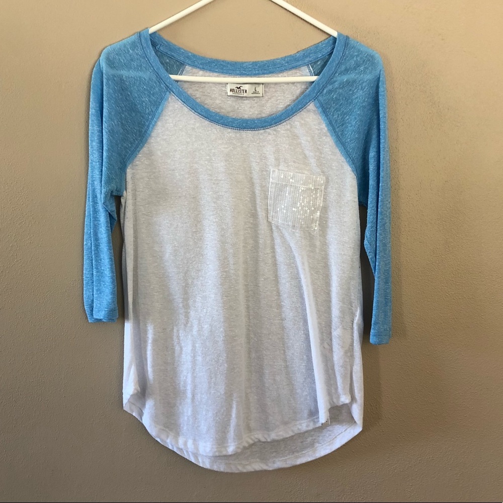 Hollister baseball tee.